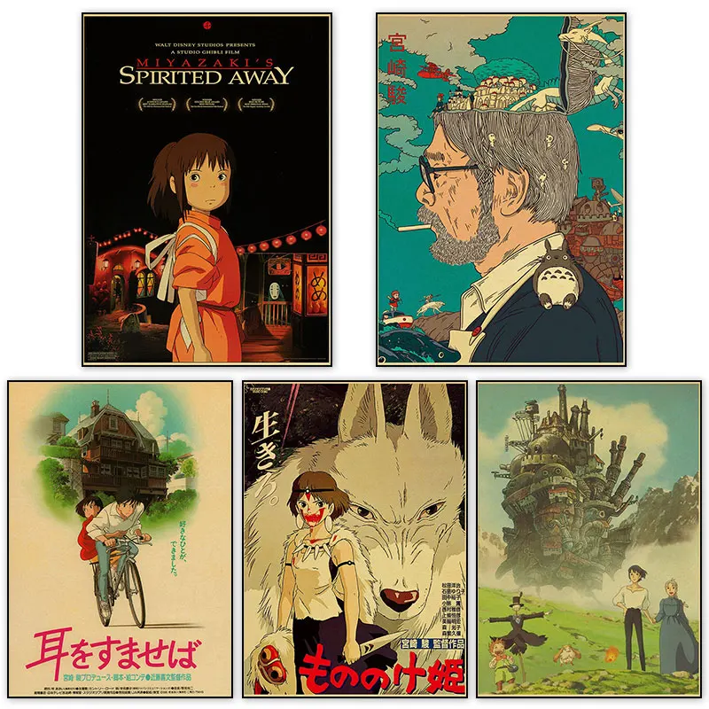 

Аниме плакат для детей Детская Настенная картина Kiki S служба доставки Унесенные призраками Миядзаки Хаяо Холст Картина принты картины