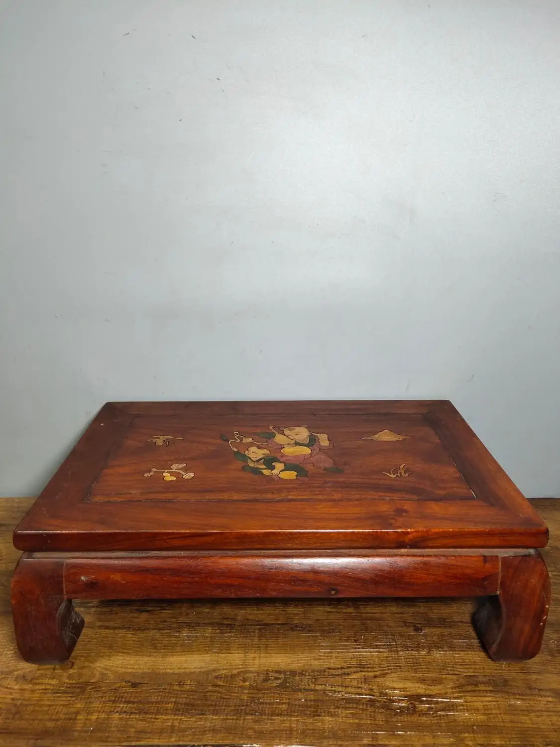 

Home Decor 15"Tibet Buddhism Temple Old Rosewood shell Kang table coffee table Boys have a New Year Desk Offer table