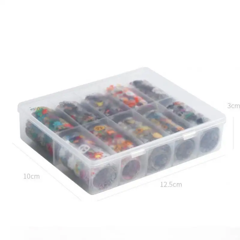 10 сетки Пластик ногтей Фольга коробка хранение для принадлежностей дизайна