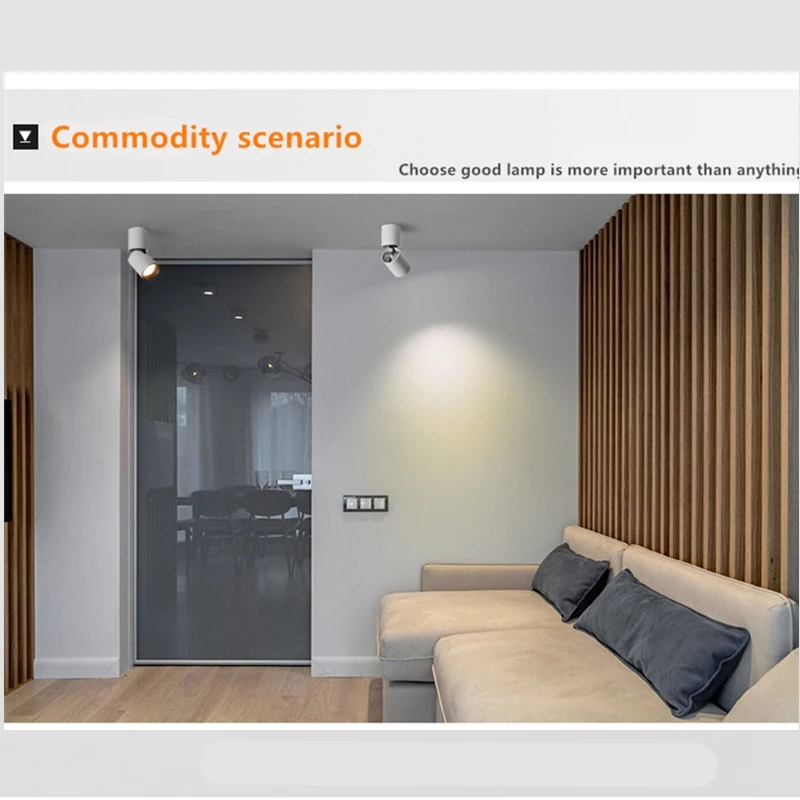 Dimmable вращающийся светодиодный светильник 10 Вт 15 20 Регулировка поверхности COB