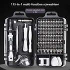 Набор отверток 115 в 1, набор наконечников для отвертки, многофункциональная точность, разборка для мобильного телефона, очков часов