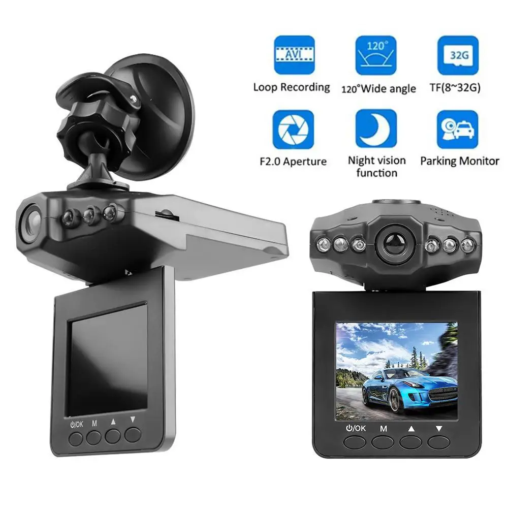 

H198 Car DVR Dash Camera Vehicle Camera Video Recorder 2.4 Inch LED Displays Full HD 720P Night Vision Cam