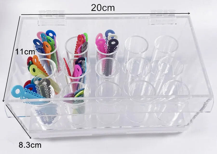 

1Pcs Dental Orthodontic Acrylic Ligature Tie Holder Dispenser Placing Box 15Tube