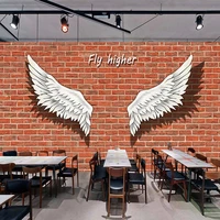 custom self adhesive mural wallpaper retro nostalgic brick wall hand painted wings bar coffee shop background papel de parede