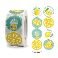 yellow lemon sticker 500 pcsroll for kids reward sticker fruit labelsthank you sticker kids toys