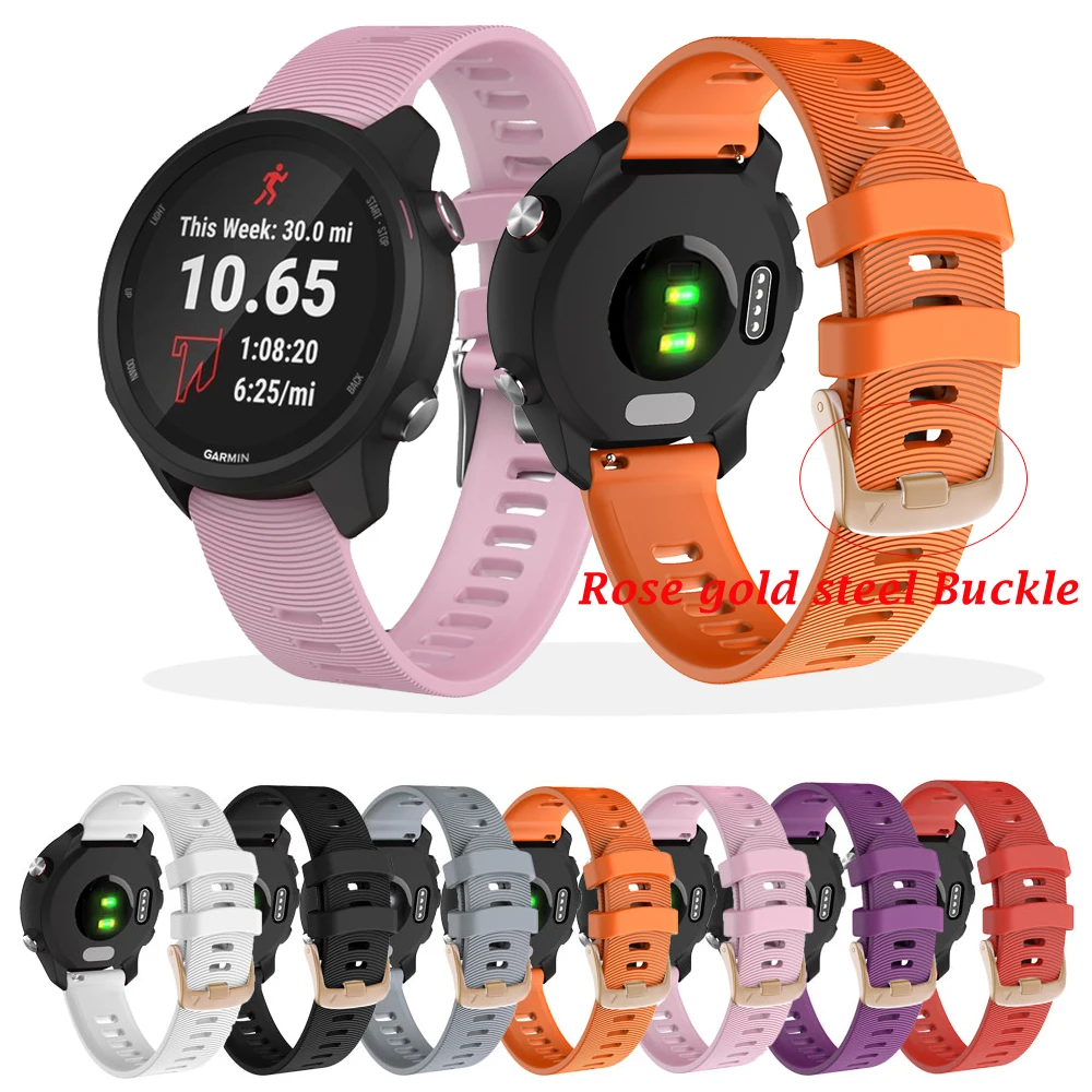 

Ремешок 20 мм из мягкого силикона для смарт-часов Garmin Forerunner 245/245M/Vivoactive 3/шнур, ремешок для смарт-часов Forerunner 645, браслет