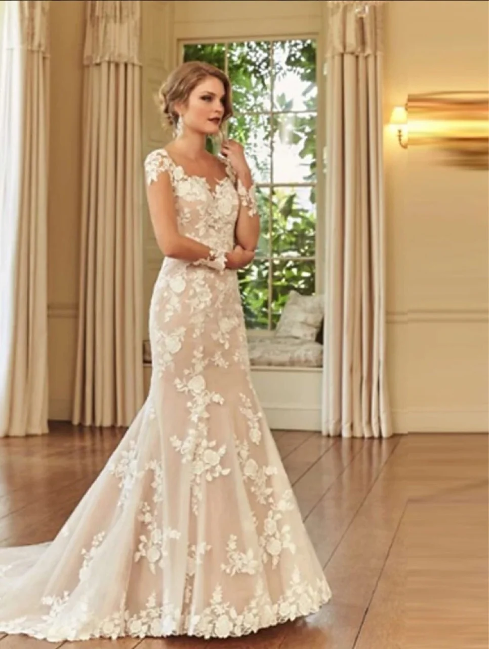 

Роскошное кружевное свадебное платье-Русалка с вышивкой, новинка 2021, женское платье с открытой спиной