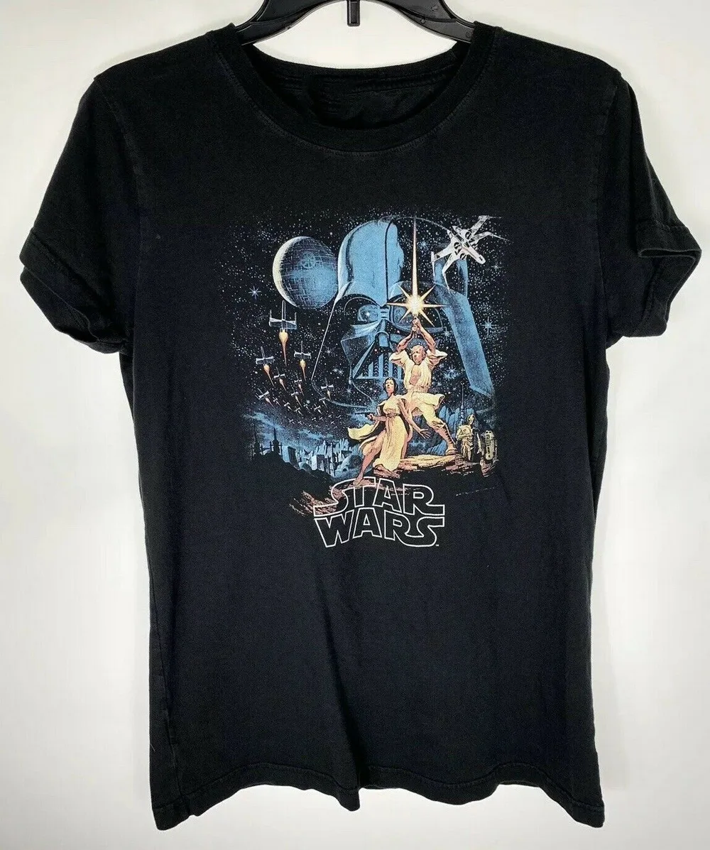Рубашка Звездных Войн ретро постер классического кинофильма 1977 футболка