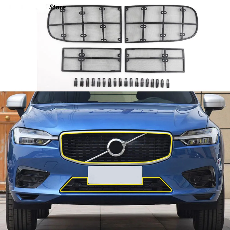 Сетка для переднего гриля автомобиля сетка против насекомых volvo xc60 2017 2018 2019 2020 2021