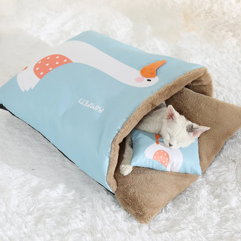 

Супермягкая кровать для собаки домик кровать для кошки Конура зимняя теплая подушка для сна коврик для кошек маленькая средняя искусственн...
