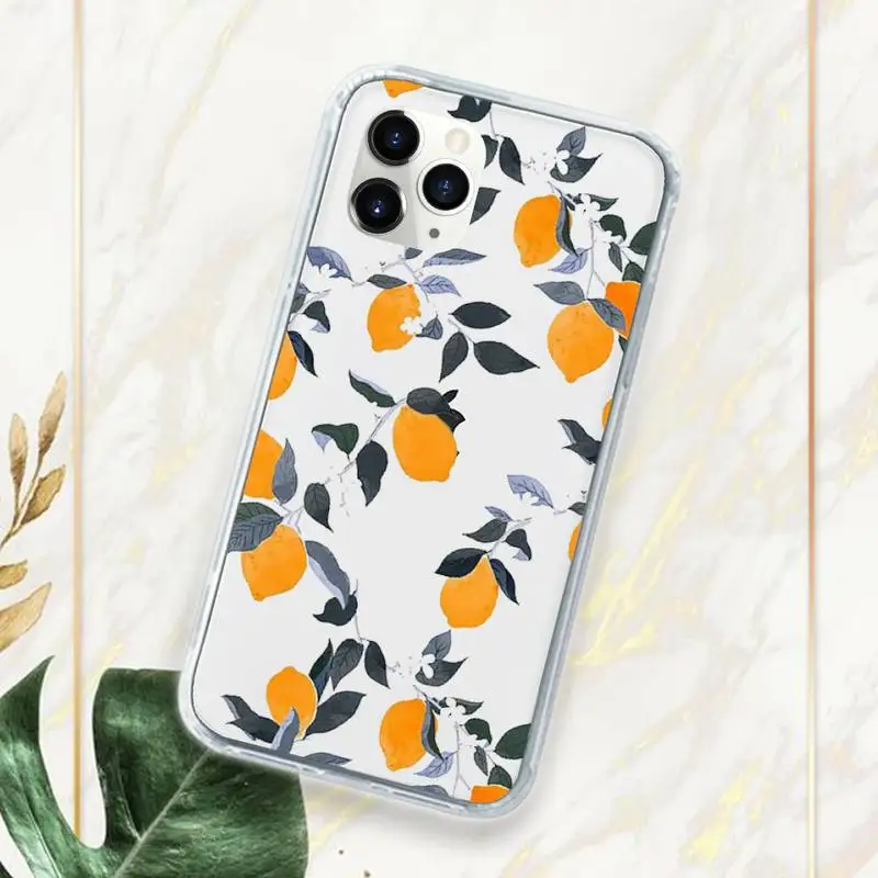 

lemon fruit Phone Case Transparent for iPhone 11 12 mini pro XS MAX 7 8 6 6S Plus X 5S SE 2020 XR