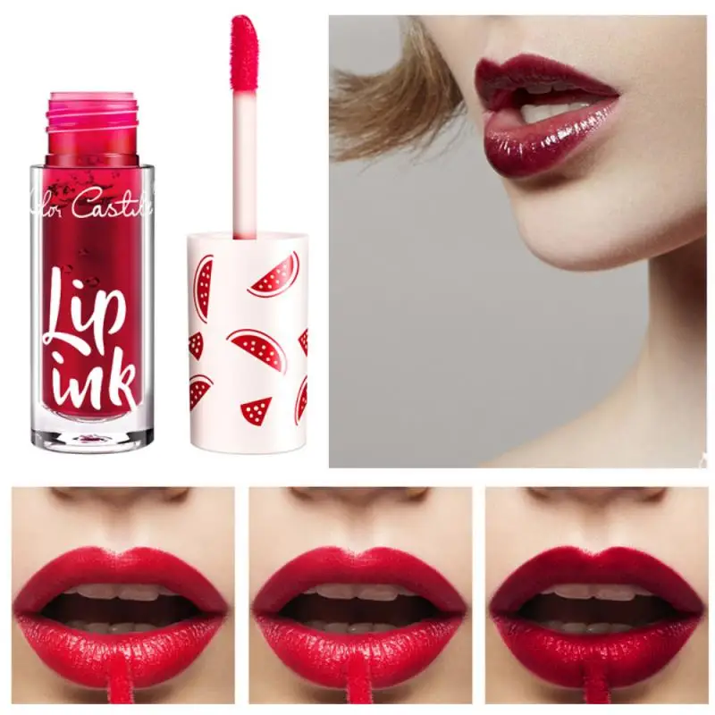 

3 color Natural Matte Lipstick brush Matte Lip Glaze Waterproof Lipstick Sexy Long Lasting Makeup Non-Stick Cup Lip Tint Korea