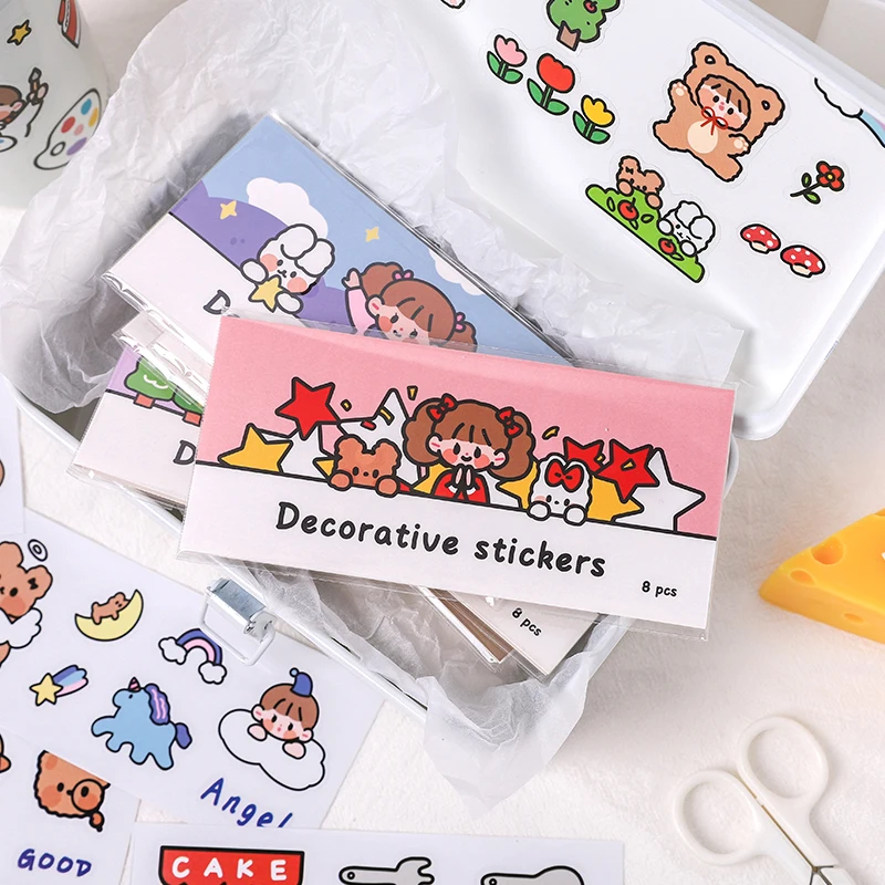 

6packs/LOT soft and happy life series Creative deceration DIY pvc sticker