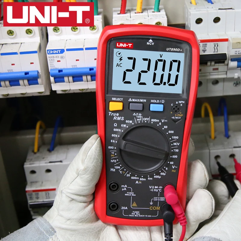 UNI T Цифровой мультиметр True RMS UT890C UT890D + ручной диапазон AC DC Частота постоянной