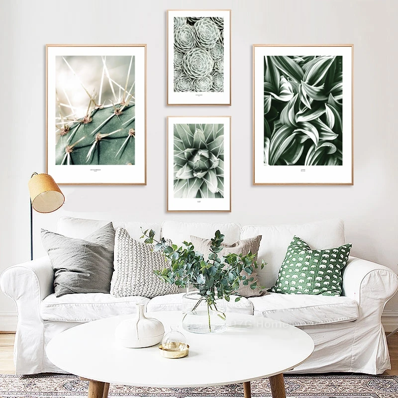 

Nordic Style Fresh Plant Green Cactus Canvas Painting Print Poster Gallery Wall Art Decoration For Modern Home Living Room Decor