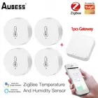 Смарт-датчик температуры и влажности Aubess Tuya Smart ZigBee 3,0 с поддержкой приложения Tuya Smart Life и приложения Alexa