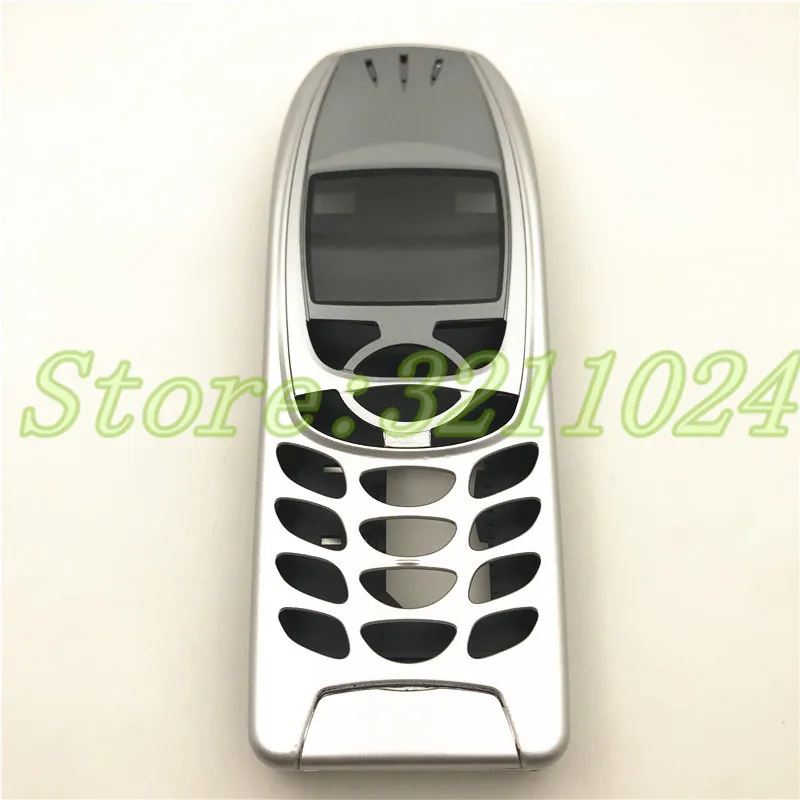 Silver Для Nokia 6310i чехол Корпус 6310 батарея Дверь средняя рамка Передняя рамка Замена части(без клавиатуры)+ логотип - Цвет: Silver