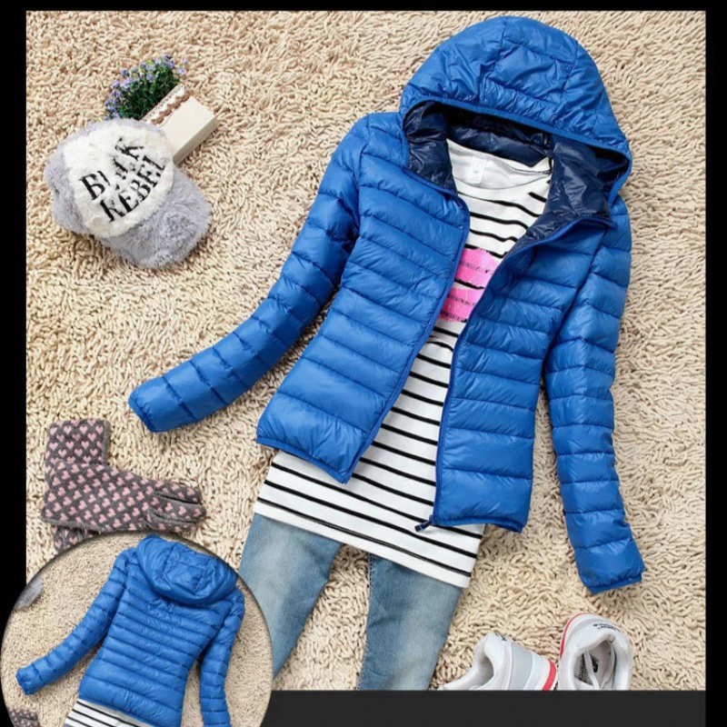 Женская верхняя одежда куртка с капюшоном повседневная осенне-зимняя облегающая