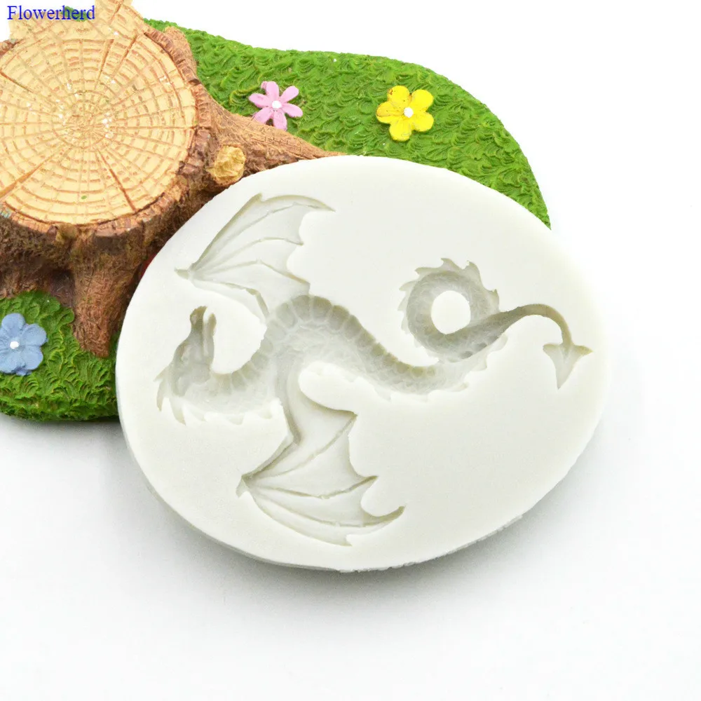 Динозавр Форма Fondant (сахарная) торта силикона прессформы Инструменты для