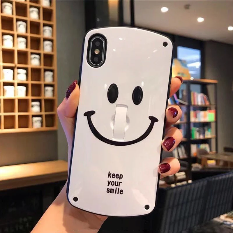 Чехол для телефона iPhone 11 Pro XS Max Smiley глянцевый чехол 7P с защитой от падения изогнутый защитный жесткий чехол XR пара 6 xr