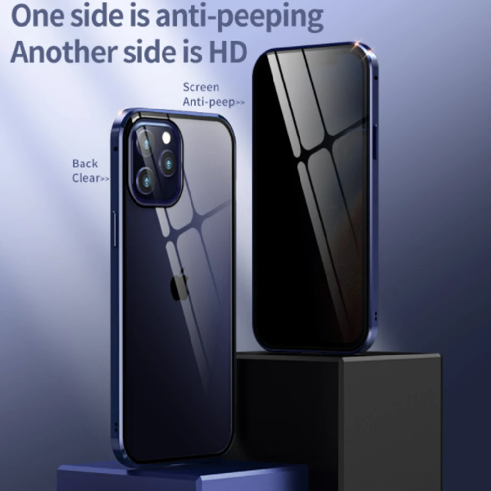 

Double-sided magnetism anti-peep phone case for iPhone 11 XR Magnet Case for iPhone5.4 inch 6.7 inch 11 Pro Max 7 8 Cover