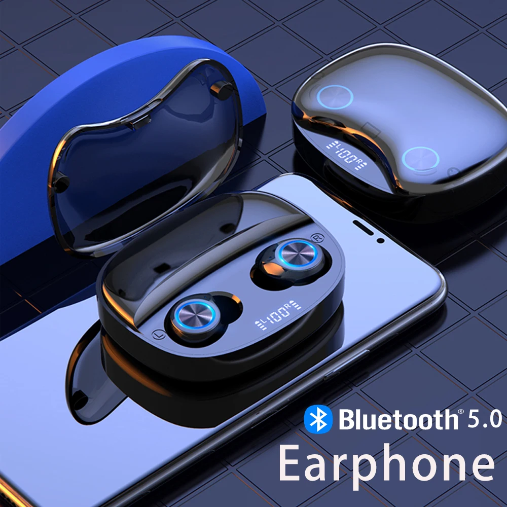 

TWS Bluetooth Wireless Earphones Touch Control Voice Assistant Noise Canceling Headset mini Earbuds with 2000mAh Charging Case