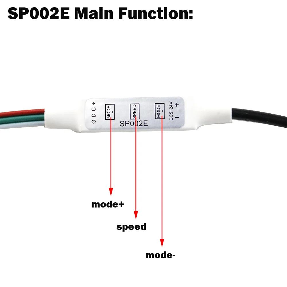 WS2812B WS2811 RGB Светодиодные ленты контроллер USB/3Pin оснастки в JST соединитель Mini 3 ключа