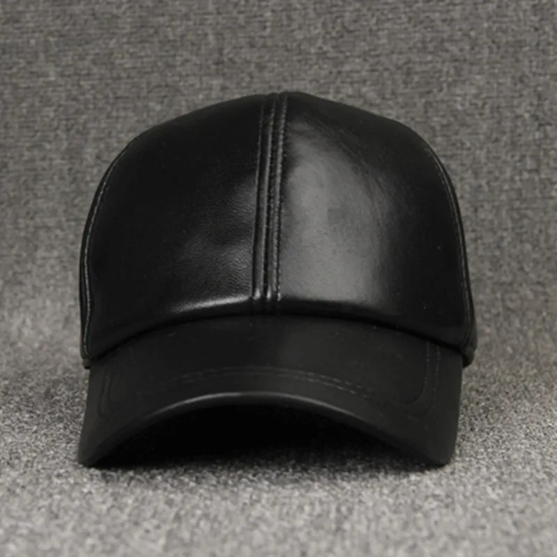 SHALUOTAOTAO trend Autumn Winter fashion sheepskin Baseball cap adjustable size Genuine Leather hat men's Leisure Snapback caps |