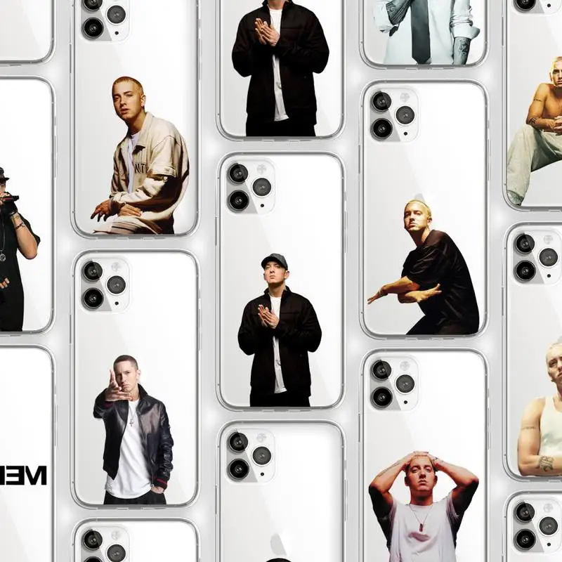 

Eminem rapper singer Phone Case Transparent soft For iphone 12 11 13 7 8 6 s plus x xs xr pro max mini