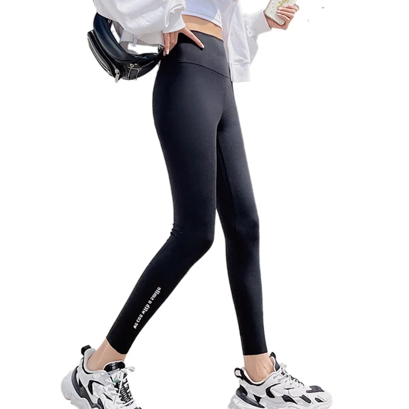 

Штаны для йоги с высокой талией, Черные Леггинсы для йоги, спортивные женские колготки для фитнеса, тонкие крутые тянущиеся беговые штаны дл...