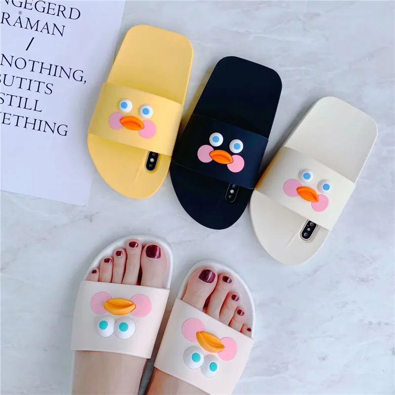 3D Leuke/домашние тапочки с рисунком из мультфильма Brother Gele Eend, Telefoon Gevallen Voor Iphone6 6s 7 8 Plus X XR XS MAX, SiliconenCover