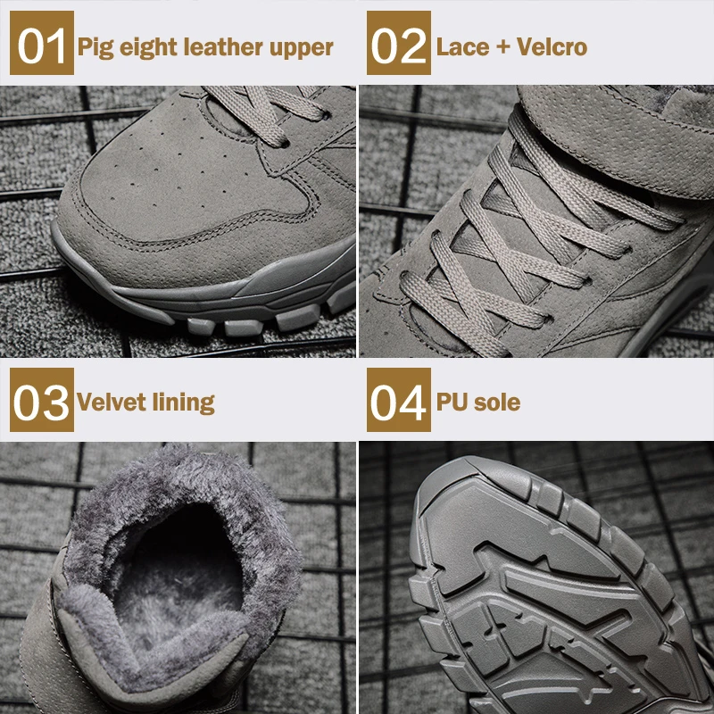 

Fashion Cotton Shoes Men Ins High Top Individually Sneakers for Man Fur Plush Super Warm Men's Casual Shoes Velvet Men Shoes