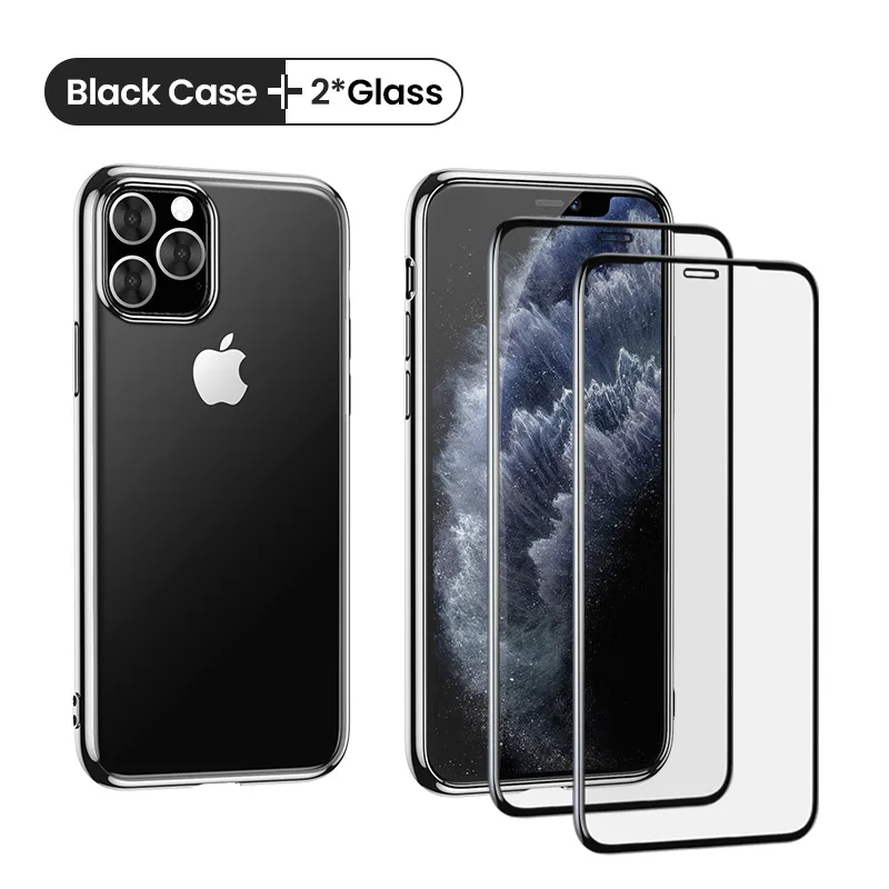 For 11Pro Max-2Glass Ugreen чехол для iPhone 11 Pro Max новейший защитный чехол Роскошный ультра мягкий ТПУ задняя крышка для iPhone 11 Pro Max чехол - Цвет: For 11Pro Max-2Glass