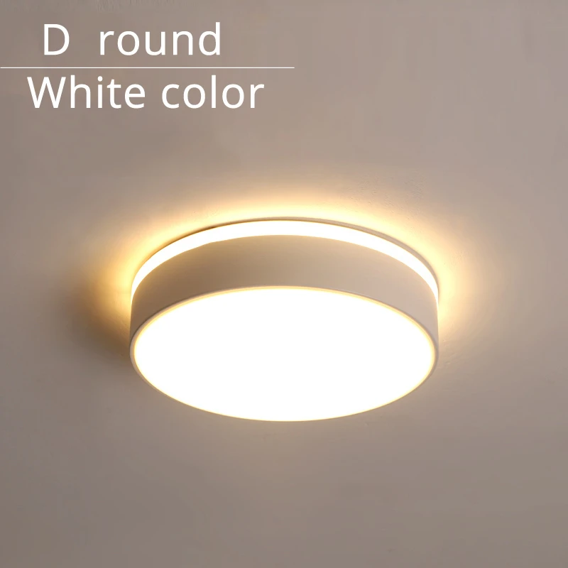 D round white Дизайн, светодиодный потолочный светильник, коридор, художественная галерея, украшение, передняя Балконная лампа, крыльцо, белый, черный, Lamparas De Techo Plafondlamp - Цвет корпуса: D round white