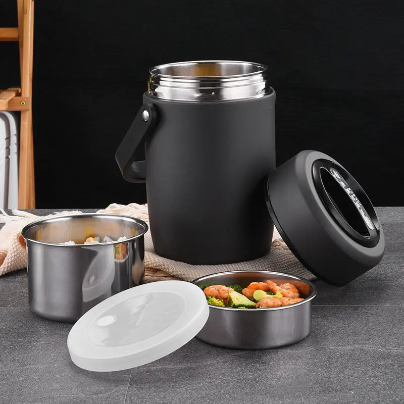 

Portable Eco Friendly High-Capacity Bento Lunch Box Food Container Food Heat Preservation Barrel Layered Lunch Box A Soup Barrel