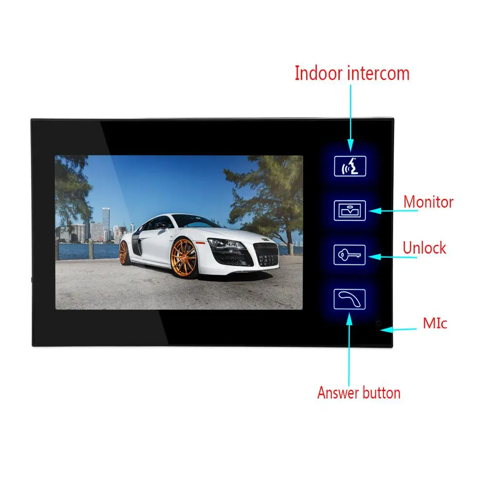 SmartYIBA Video Intercom 7 Inch Color TFT Monitor Wired Door Entry System Phone Doorbell | Безопасность и защита