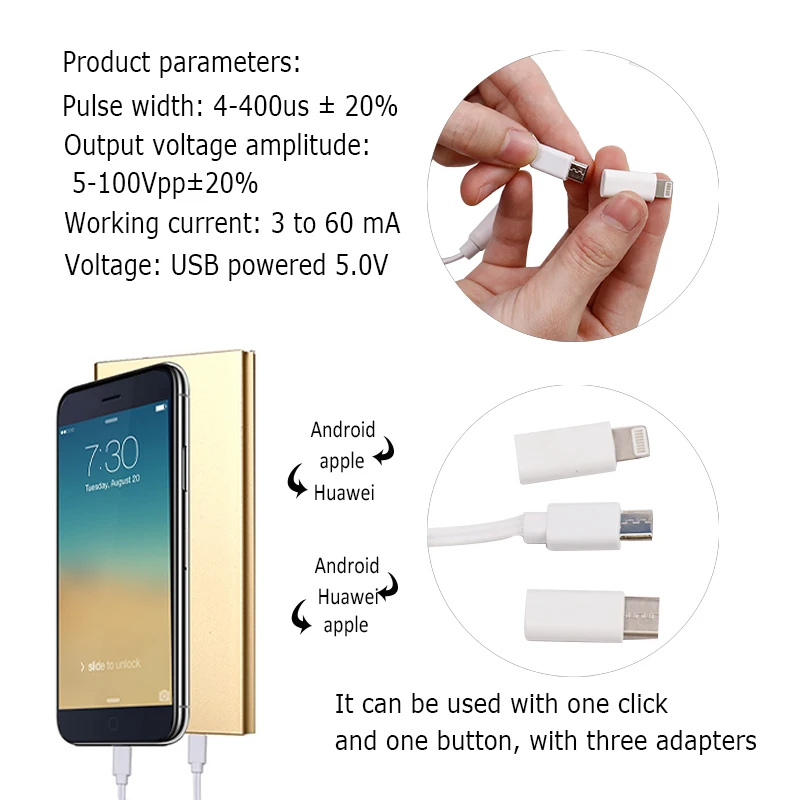 6 режимов Портативный USB смартфон массажер для тела десятки акупунктурный