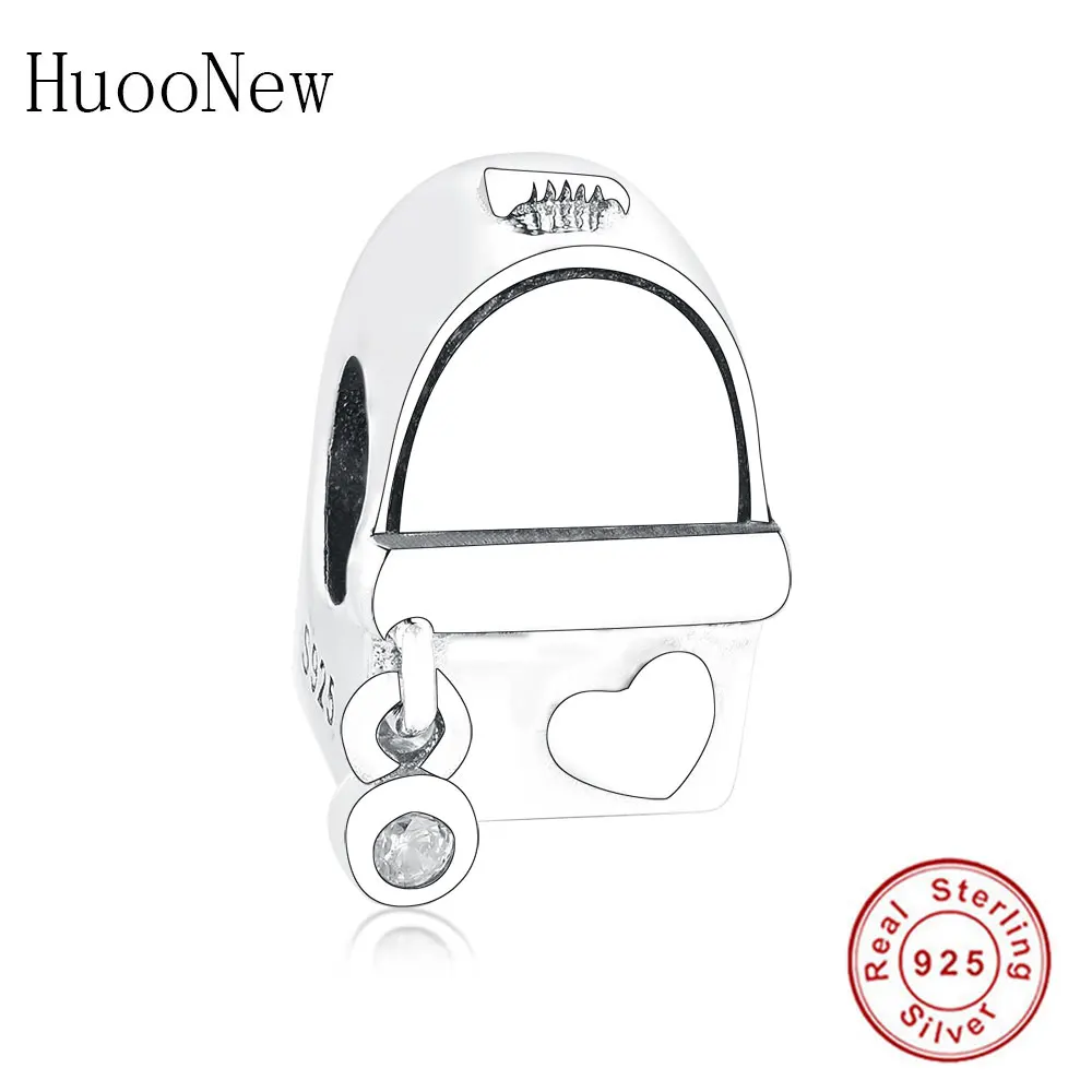 

Fit Original Brand Charms Bracelet 925 Sterling Silver Summer Travel Backpack Heart Zirconia Beads For Making Berloque 2019