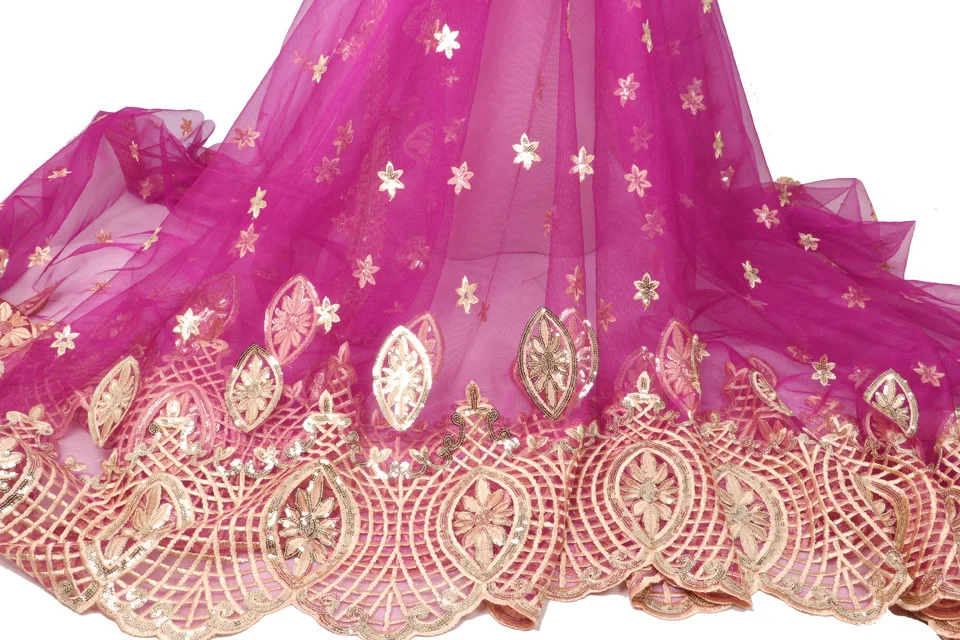 Роскошные золотые блестки африканская вуаль кружевная ткань ФРАНЦУЗСКИЙ тюль