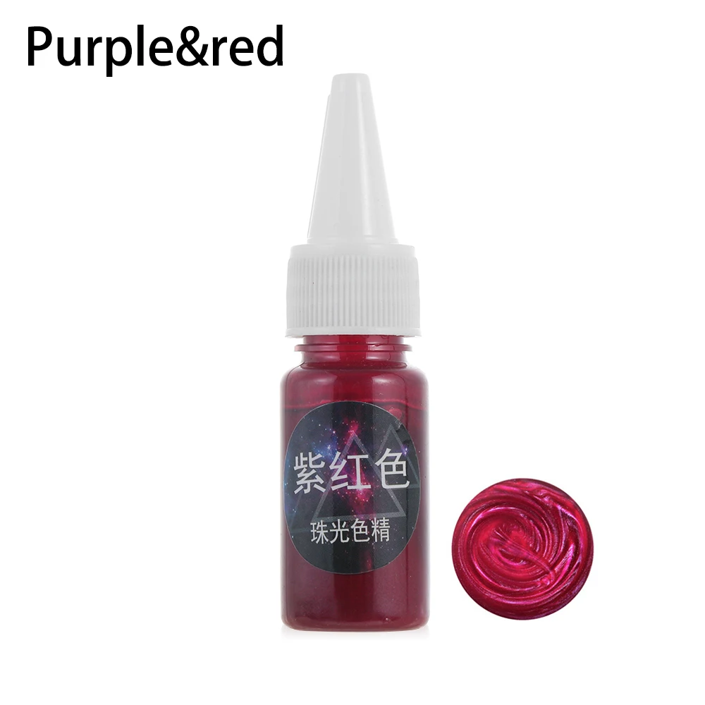 purple red 1 шт. 10 мл жидкий жемчужный смоляной пигмент краситель УФ смола эпоксидная смола Сделай Сам Изготовление ювелирных изделий аксессуары ручной работы мыло краситель пигменты - Цвет: purple red