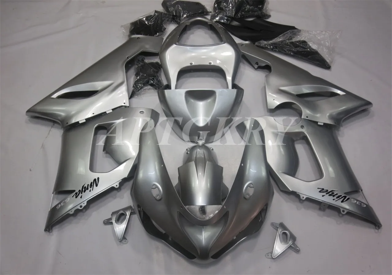 

Новый корпус из АБС-пластика для мотоцикла обтекатель комплект подходит для Kawasaki Ninja ZX6R 636 ZX-6R 2005 2006 Кузов Набор изготовленный на заказ серый ...