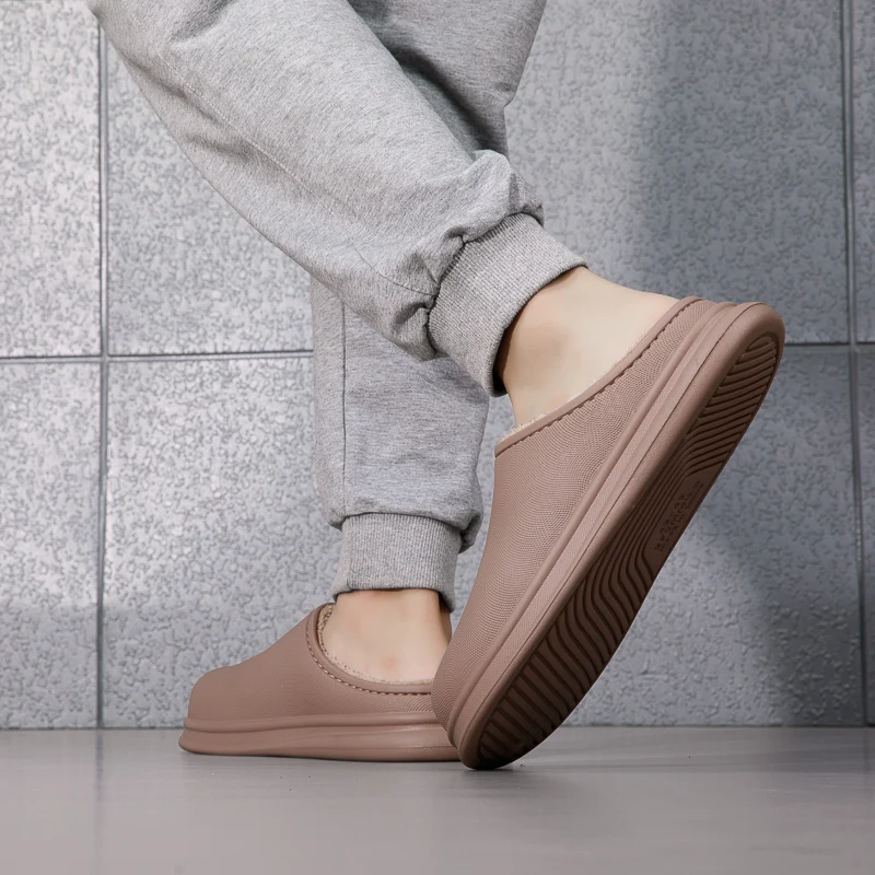 Водонепроницаемые зимние хлопковые тапочки женская домашняя Теплая мужская