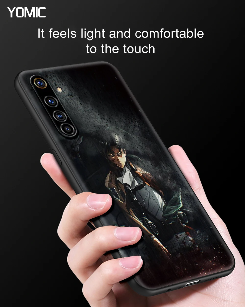 

Attack On Titan Anime Black Capa for Realme C3 6 5 7 XT X50 C21 C11 7i C15 X7 Pro V15 5G TPU Soft Cell Mobile Phone Case Cover