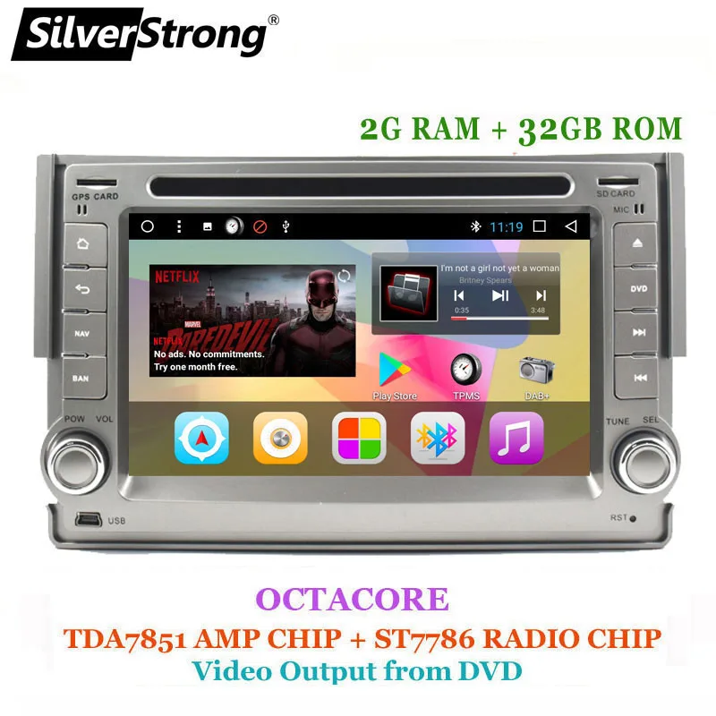 SilverStrong Android Octacore 32G автомобильное радио DVD 2Din для Hyundai H1 STAREX T8 Navitel GPS|Автомагнитолы|