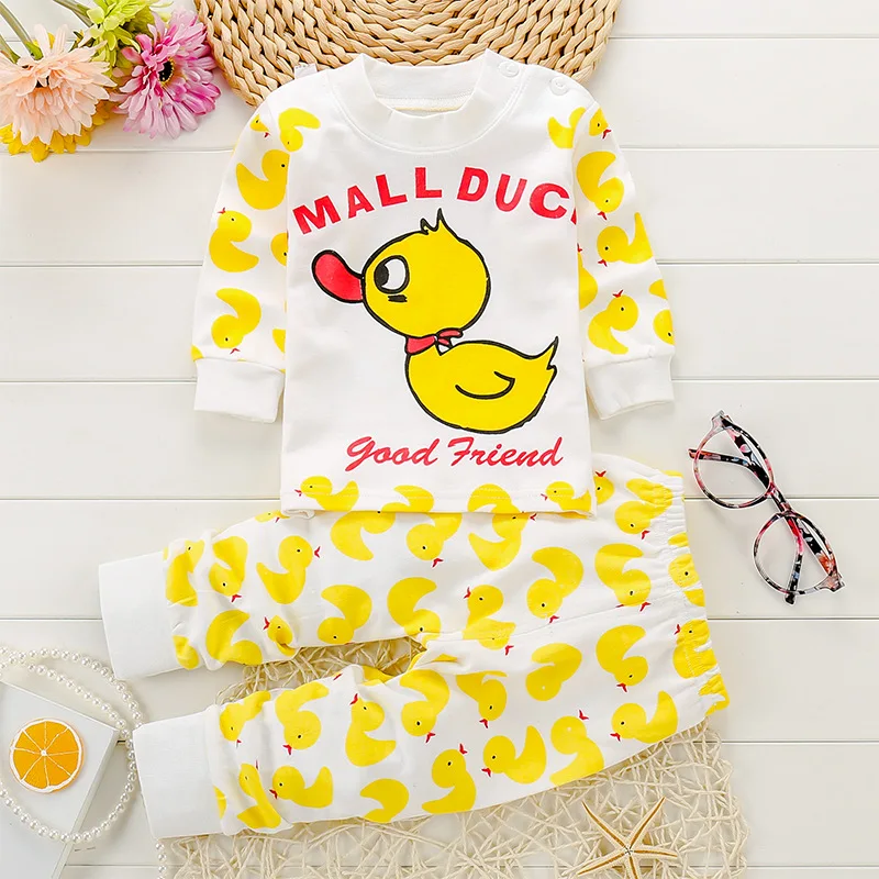 Слоновая кость Детские комплекты на весну и осень штаны с длинными рукавами и изображением Минни Маус для девочек домашняя хлопковая детская одежда из двух предметов - Цвет: Слоновая кость