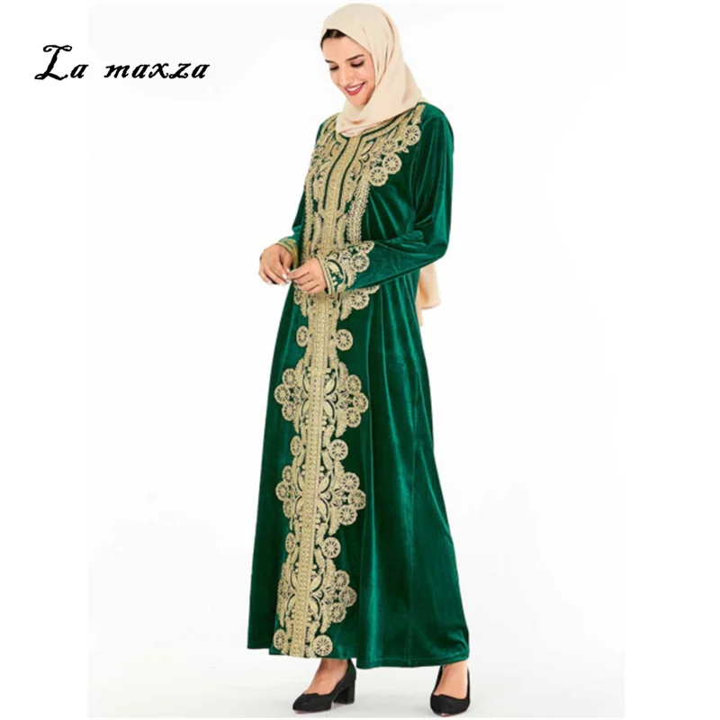 

Hijab for Muslim Dresses Long Muslim Dress Velvet Muslim Party Evening Dress Arabic Hijab Dress Pakistani
