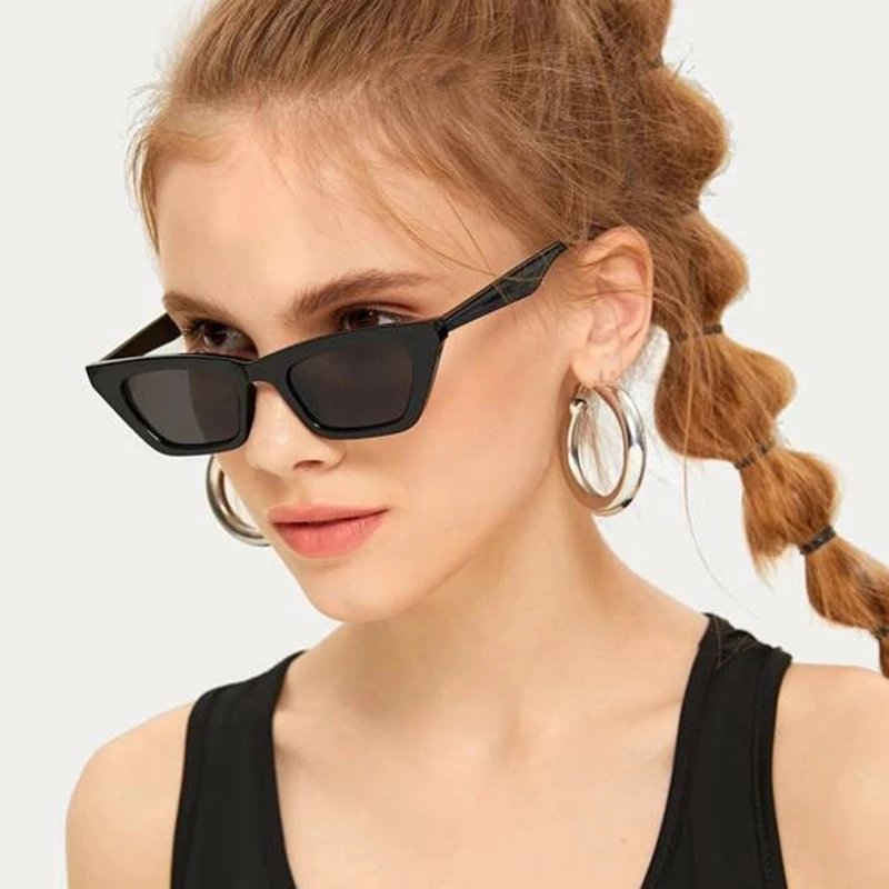 

Wholesale New Small Frame Personalized Anti-ultraviolet Glasses European And American Cat Eye Ladies Eyeglasses Trend Sunglasses