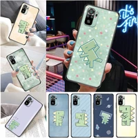 cute couples dinosaur funny flowers color painting phone case for xiaomi redmi note 10 10t pro 5g cases carcasa coque