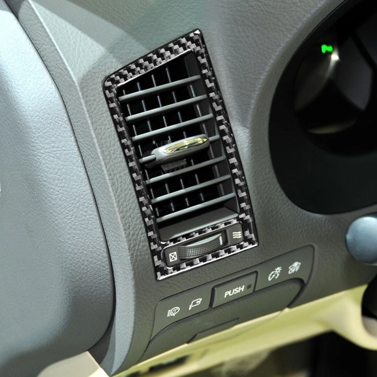

2Pcs Genuine Carbon Fiber Car Center Dashboard Side Outlet Frame Panel Cover Trim Sticker For Lexus GS 2006-2011