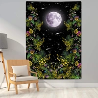 psychedelic tapestry wall hanging moon flower wall hanging hippie flower tapestry dorm decoration starry sky carpetlg814 10